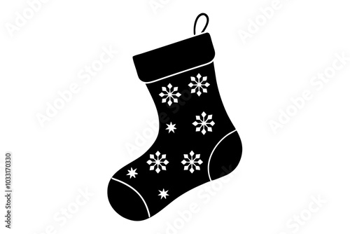 Christmas stocking | isolated vector silhouette illustration on white background