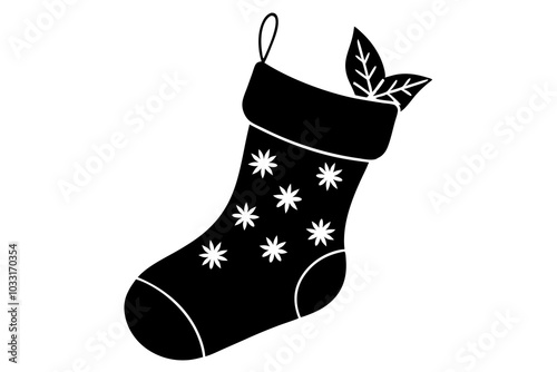 Christmas stocking | isolated vector silhouette illustration on white background