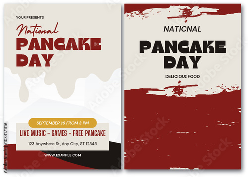 pancake media social story post template design. Suitable for Social Media Post Restaurant and culinary promotions. Set of editable sales banners.