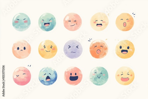 Generate an emoji sheet with various expressions and emotions