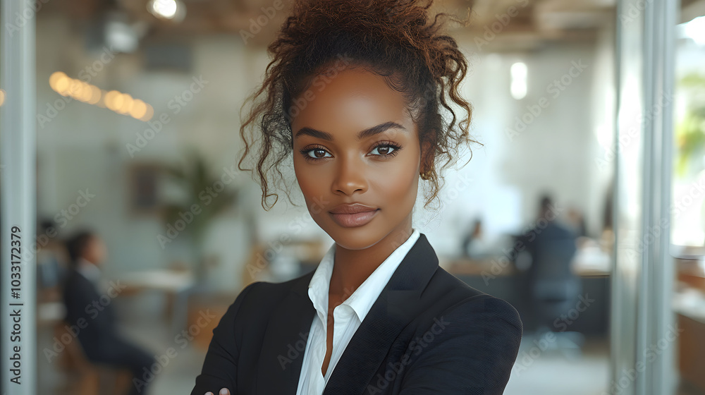 Confident Black Businesswoman Standing with Arms Crossed in a Professional Office Environment, Representing Leadership, Empowerment, and Success in the Workplace.
Confident Black Businesswoman Standing with Arms Crossed in a Professional Office Environment, Representing Leadership, Empowerment, and Success in the Workplace.