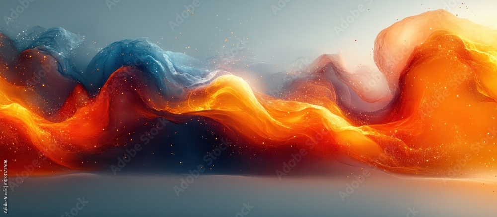 Abstract waves of color in warm tones, creating a dynamic and fluid visual effect. Abstract waves of color in warm tones, creating a dynamic and fluid visual effect.