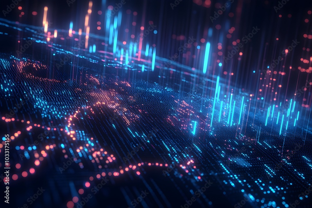 A stock market chart with dynamic lines and glowing data points, set against an abstract background of global maps or world maps, A stock market chart with dynamic lines and glowing data points, set against an abstract background of global maps or world maps,