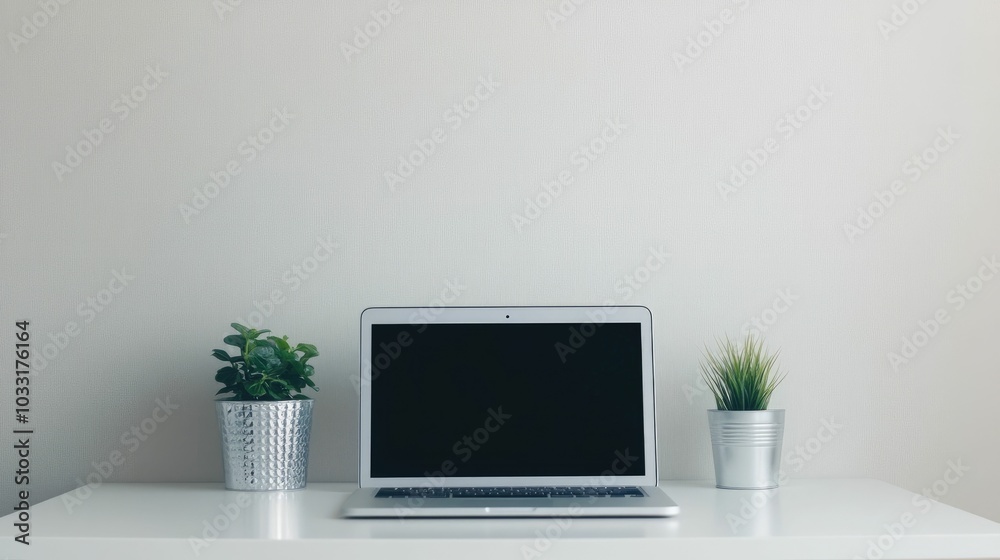 Organized and Motivational Home Office Space with Laptop Productivity Gadgets and Inspiring Decor Elements Organized and Motivational Home Office Space with Laptop Productivity Gadgets and Inspiring Decor Elements