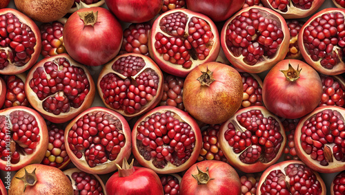  Realistic Pomegranate Seeds Texture in Natural Colors for Design Projects