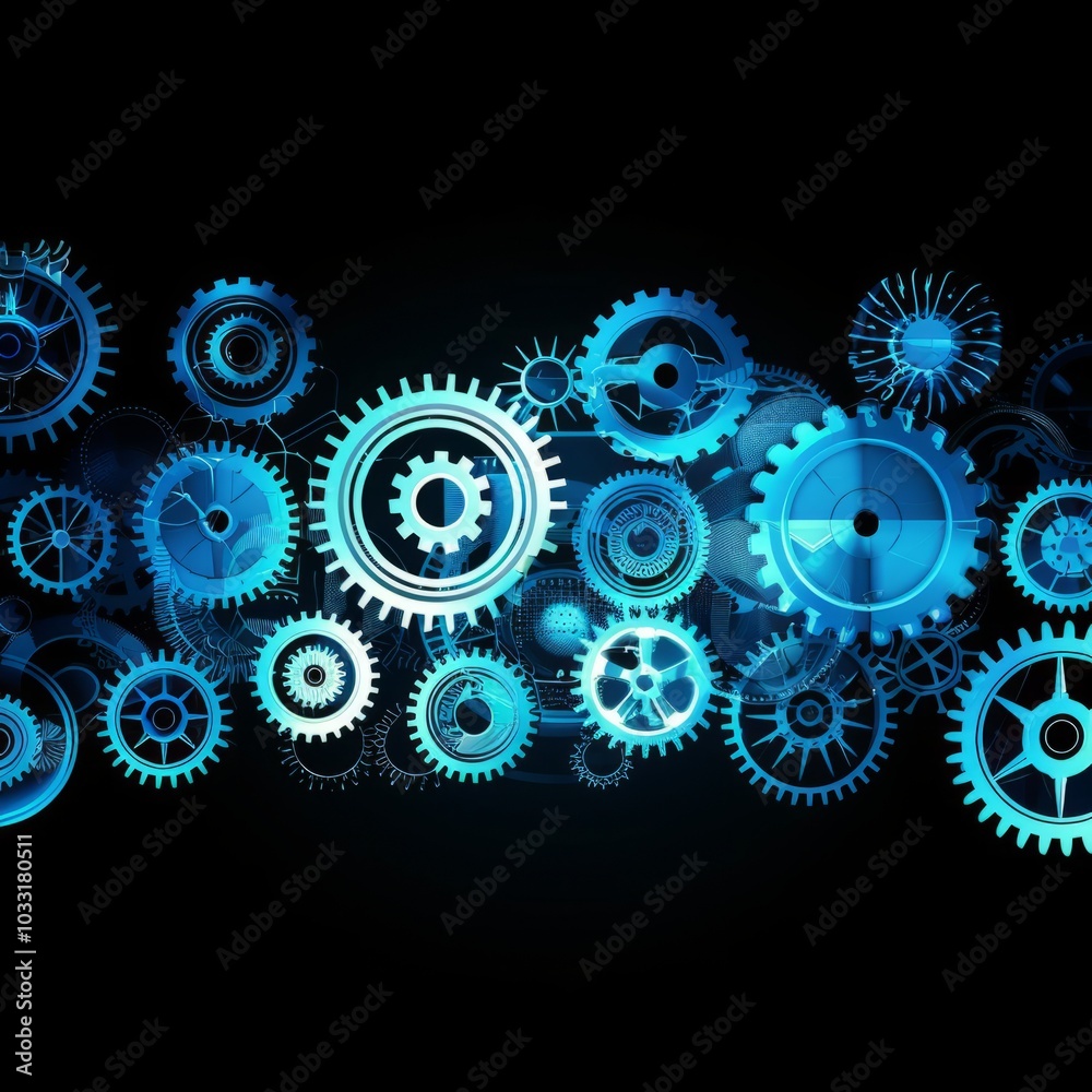 Abstract blue digital technology background