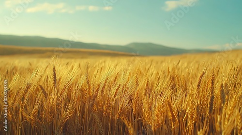 Golden Wheat Fields Swaying in the Breeze