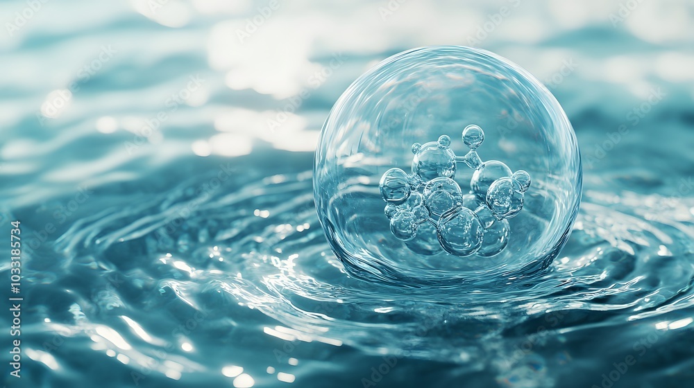 A Molecular Structure Encapsulated in a Water Droplet A Molecular Structure Encapsulated in a Water Droplet