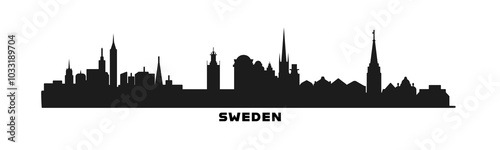 Vászonkép Sweden country skyline with cities panorama