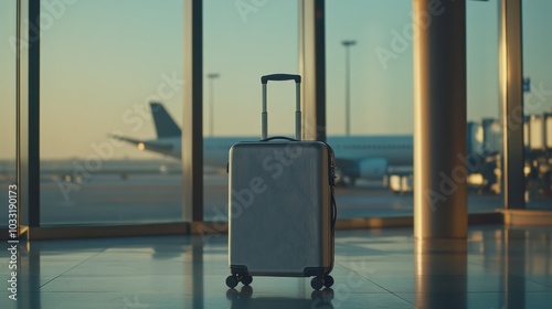 Luggage at Airport Terminal During Sunset