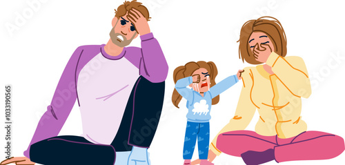 patience stress parenting vector. discipline balance, resilience support, communication empathy patience stress parenting character. people flat cartoon illustration
