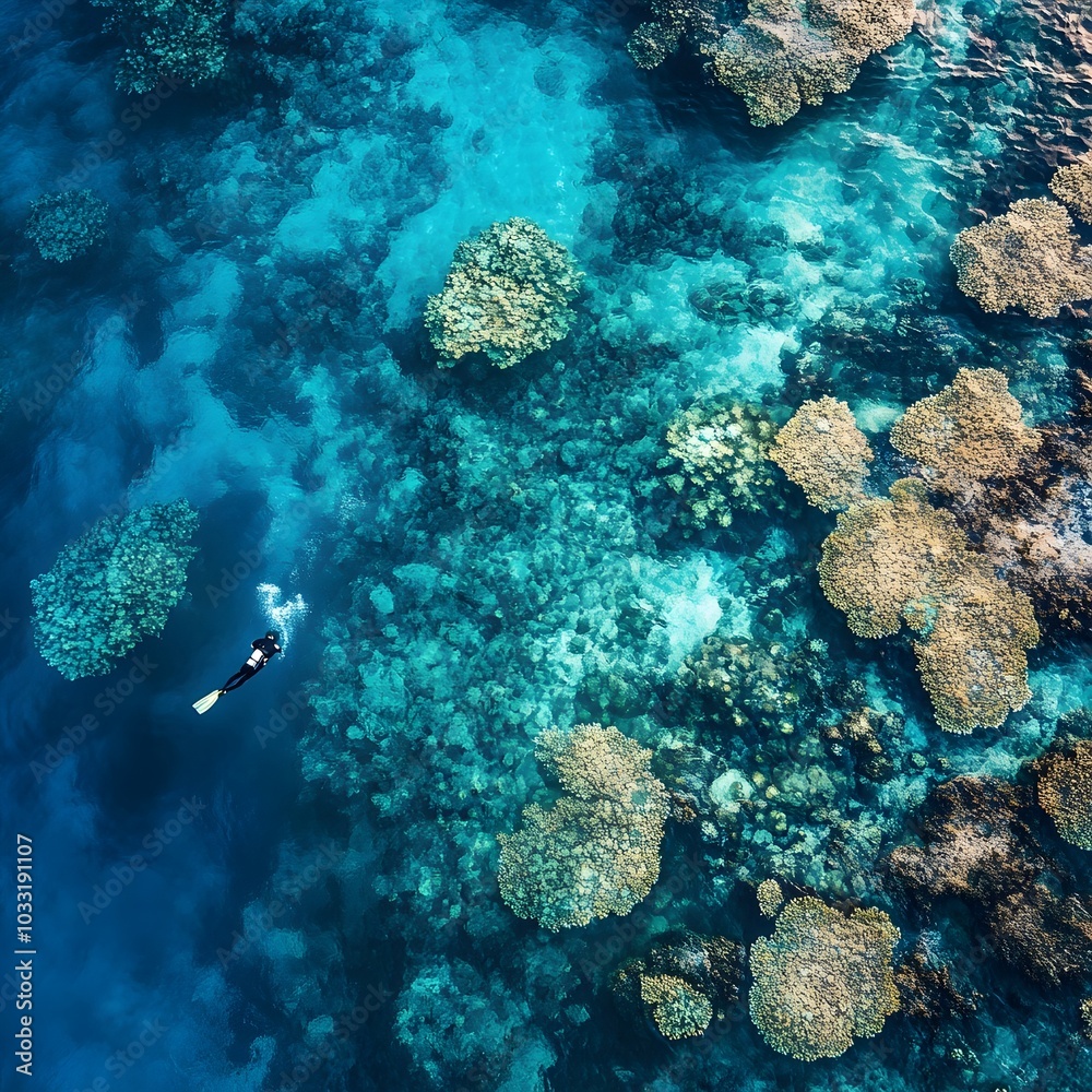 Breathtaking Aerial View of The Vibrant Great Barrier Reef Underwater Ecosystem Breathtaking Aerial View of The Vibrant Great Barrier Reef Underwater Ecosystem