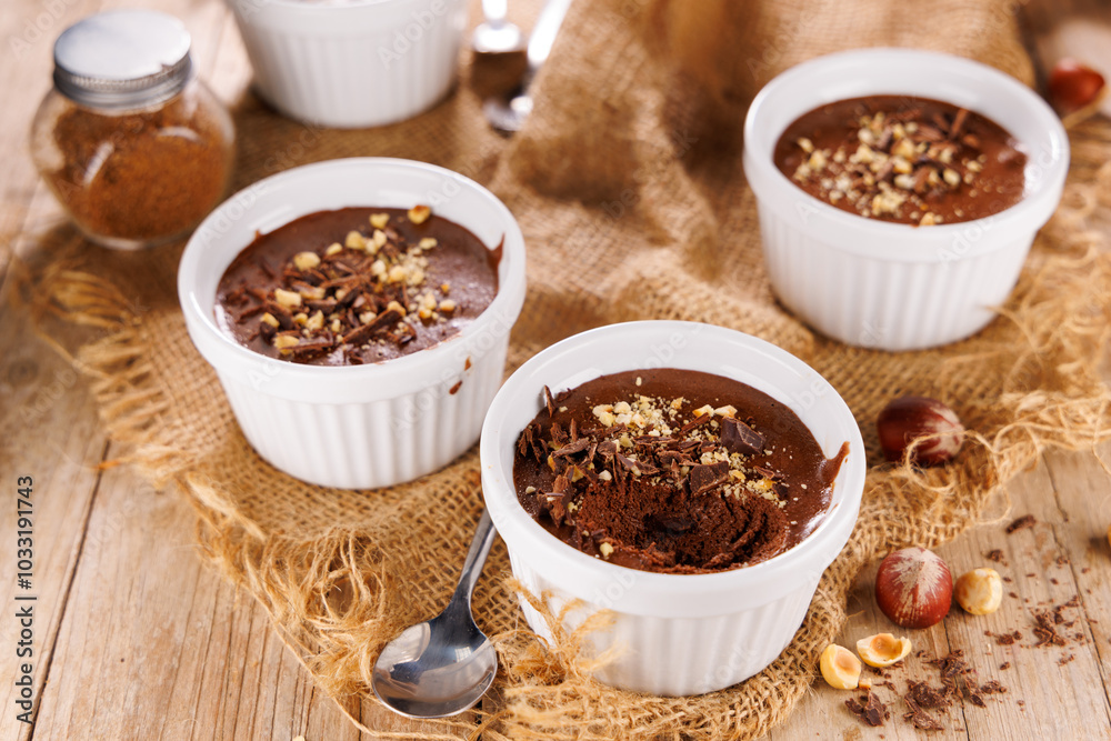 delicious homemade chocolate mousse with hazelnut delicious homemade chocolate mousse with hazelnut