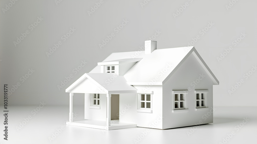 A small white house model representing home renovation and remodeling loans A small white house model representing home renovation and remodeling loans