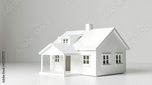 A small white house model representing home renovation and remodeling loans