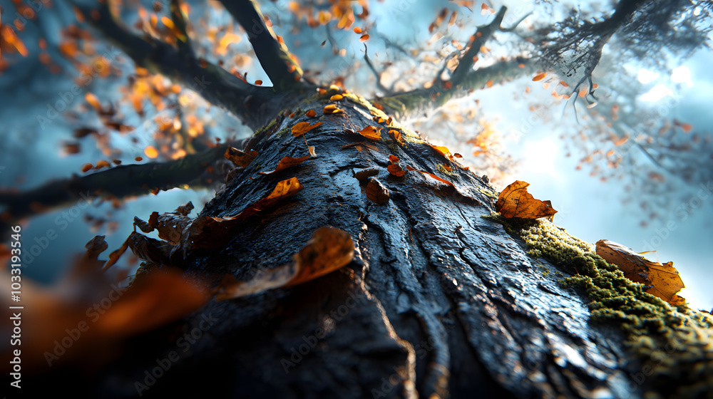 Fototapeta premium Herbstlicher Zauber: Blick nach oben