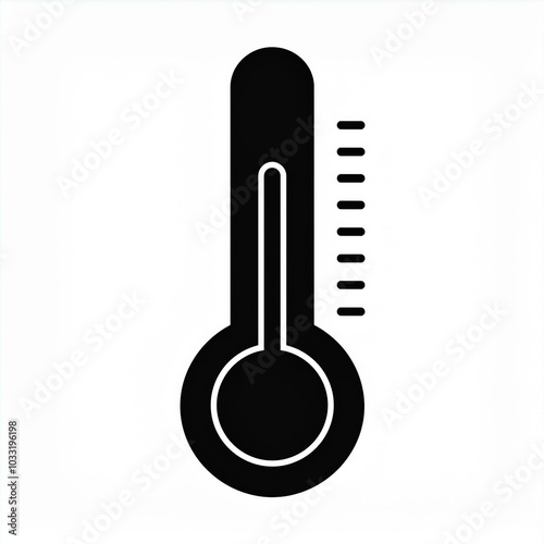 thermometer icon black isolated on white