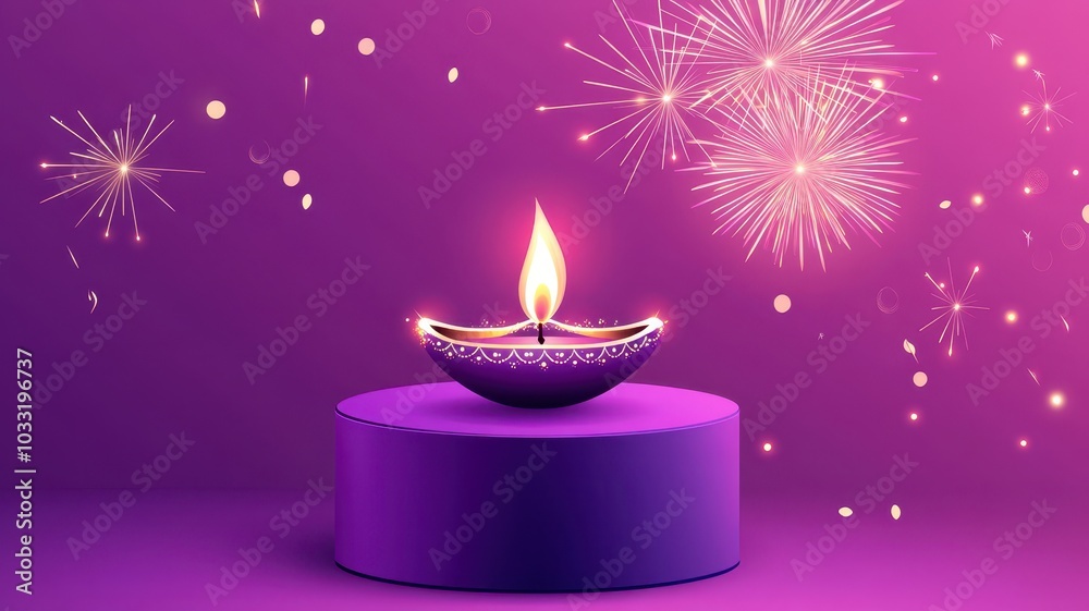 Banner design for diwali festival and podium,Diwali light decoration candle with fireworks,Stage,Product display Showcase design sparkle background,Deepavali,Dipavali,3D podium illustration. Banner design for diwali festival and podium,Diwali light decoration candle with fireworks,Stage,Product display Showcase design sparkle background,Deepavali,Dipavali,3D podium illustration.
