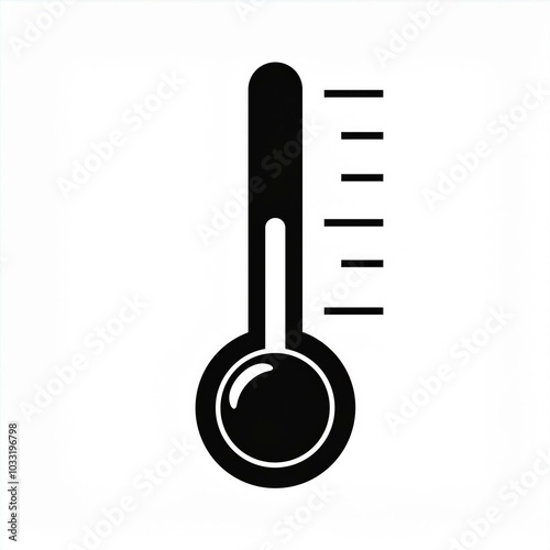 thermometer icon black isolated on white