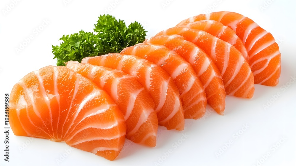 Salmon raw sashimi isolated on white background. Salmon raw sashimi isolated on white background.