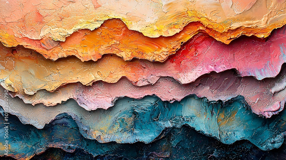 Abstract Oil Painting Texture Colorful Swirls and Layers Art Background Abstract Oil Painting Texture Colorful Swirls and Layers Art Background