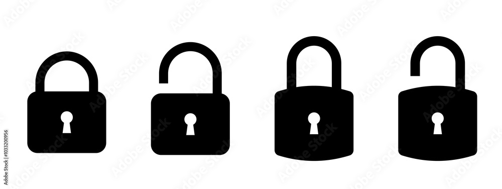 Lock icons set. Locked and unlocked lock icon. Vector illustration. Lock icons set. Locked and unlocked lock icon. Vector illustration.