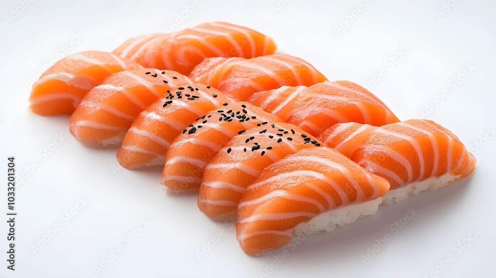 Salmon raw sashimi isolated on white background. Salmon raw sashimi isolated on white background.