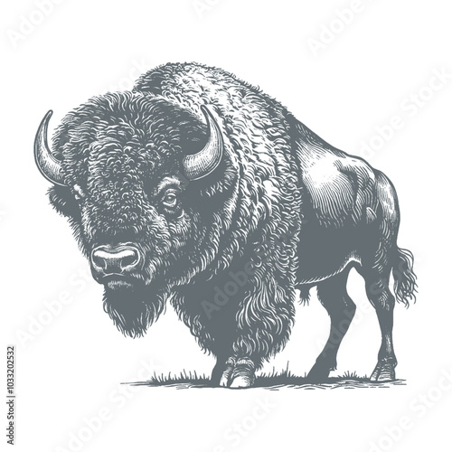 bison vector illustration