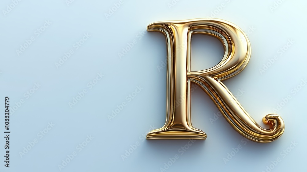 3D Golden Letter R Shiny Alphabet Elegant Font Luxury Design 3D Golden Letter R Shiny Alphabet Elegant Font Luxury Design