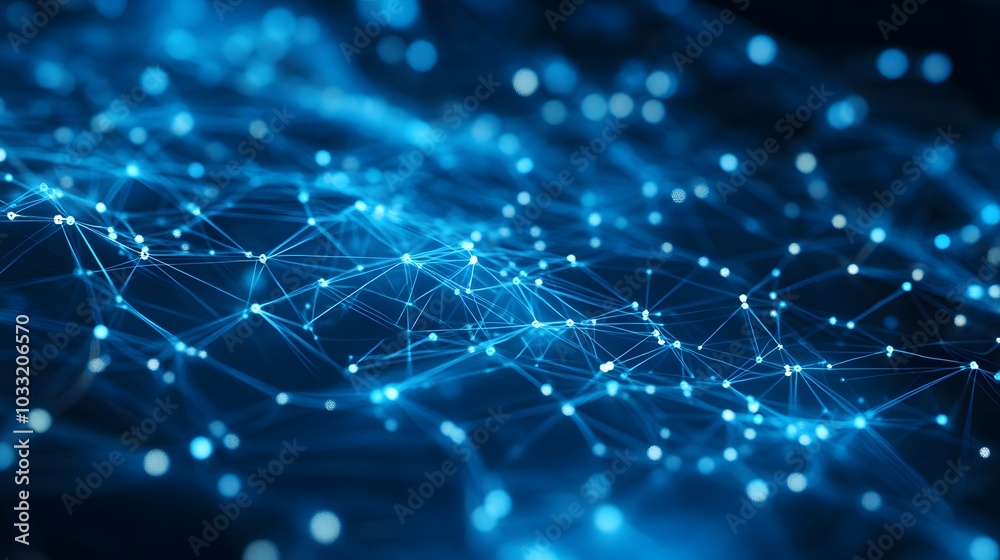 Obraz premium Abstract Network with Glowing Nodes and Lines