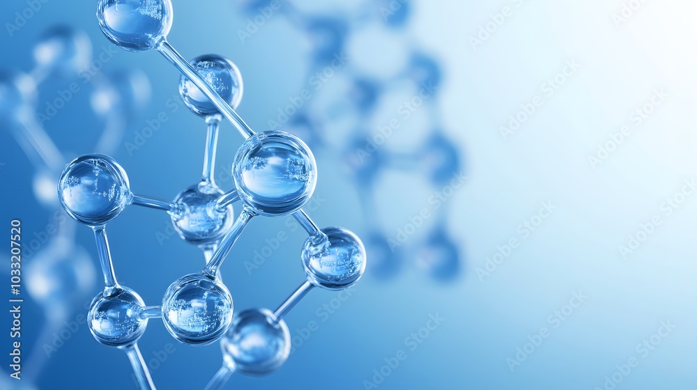 A Close-up View of a Molecular Structure with Spheres Connected by Cylindrical Bonds A Close-up View of a Molecular Structure with Spheres Connected by Cylindrical Bonds