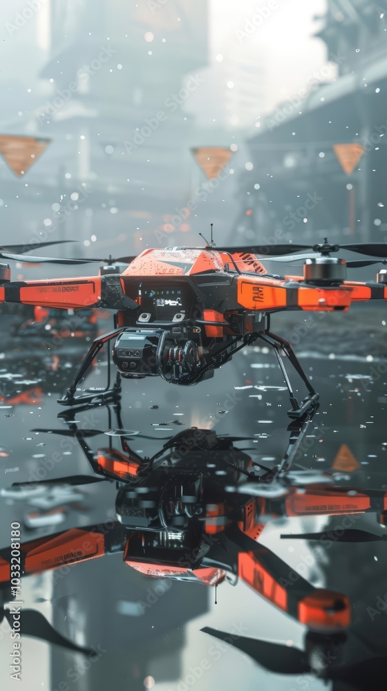 Visualize the role of technology in emergency management with detailed 3D renders of response drones and robotics Visualize the role of technology in emergency management with detailed 3D renders of response drones and robotics