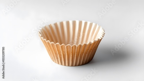 Empty cupcake case isolated on white background.