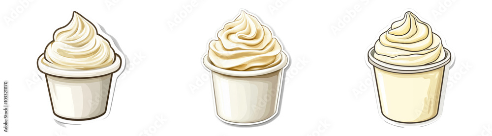 Cartoon Whipped Cream Toppings Isolated on Transparent PNG Ideal for Dessert Illustrations or Cafe-Themed Designs Cartoon Whipped Cream Toppings Isolated on Transparent PNG Ideal for Dessert Illustrations or Cafe-Themed Designs