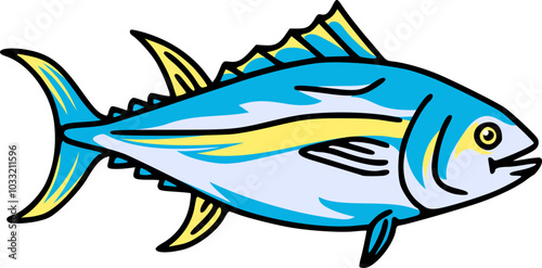 Vector Illustration of Tuna Saltwater Fish