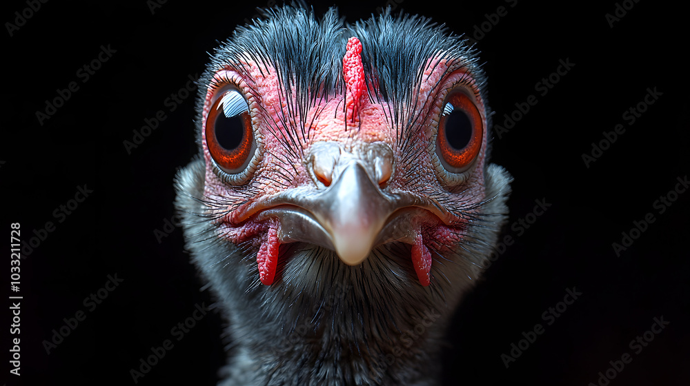 Photograph of the Head and Shoulders of an Angry Turkey with Fluffed Feathers and Intense Expression. Close-Up Capturing the Bird’s Details, Including Its Vibrant Wattle and Beady Eyes, Perfect for Wi Photograph of the Head and Shoulders of an Angry Turkey with Fluffed Feathers and Intense Expression. Close-Up Capturing the Bird’s Details, Including Its Vibrant Wattle and Beady Eyes, Perfect for Wi