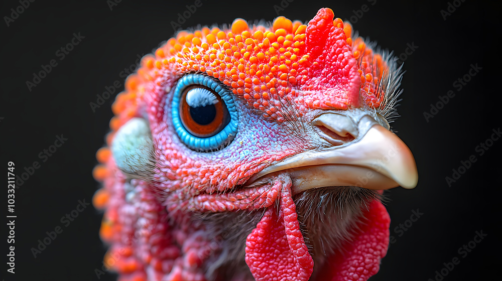 Photograph of the Head and Shoulders of an Angry Turkey with Fluffed Feathers and Intense Expression. Close-Up Capturing the Bird’s Details, Including Its Vibrant Wattle and Beady Eyes, Perfect for Wi Photograph of the Head and Shoulders of an Angry Turkey with Fluffed Feathers and Intense Expression. Close-Up Capturing the Bird’s Details, Including Its Vibrant Wattle and Beady Eyes, Perfect for Wi