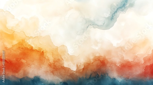 Abstract watercolor background with warm colors and soft gradients for creative designs.