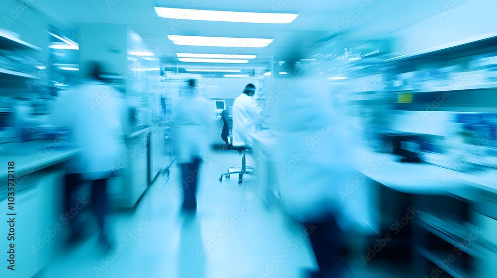 Blurred Motion of People in a Medical Laboratory
