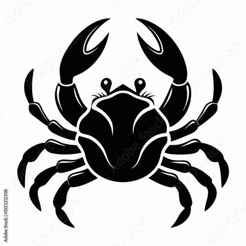 Coastal Sea Crab Silhouette Vector Illustration