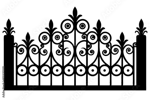 baroque lateral fence silhouette icon