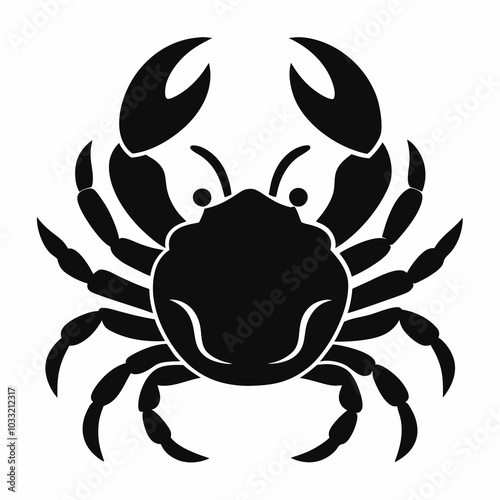 Coastal Sea Crab Silhouette Vector Illustration