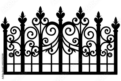 baroque lateral fence silhouette icon