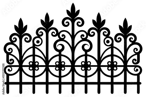 baroque lateral fence silhouette icon