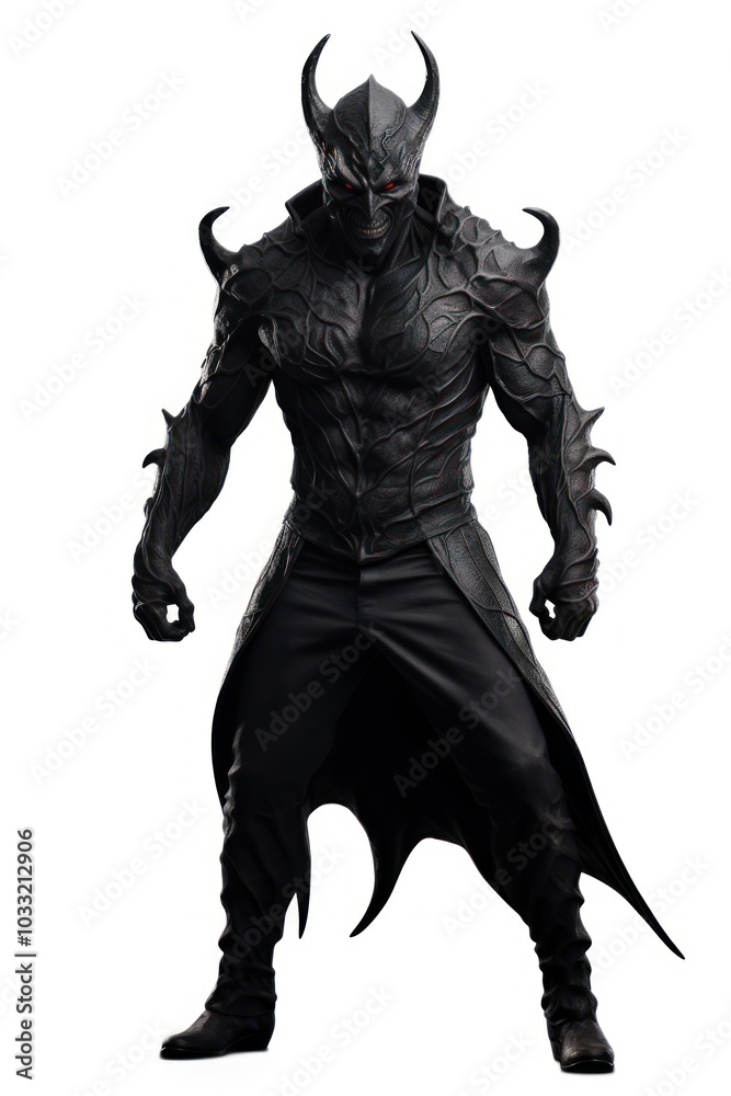 Fototapeta premium Demon character costume adult white background.
