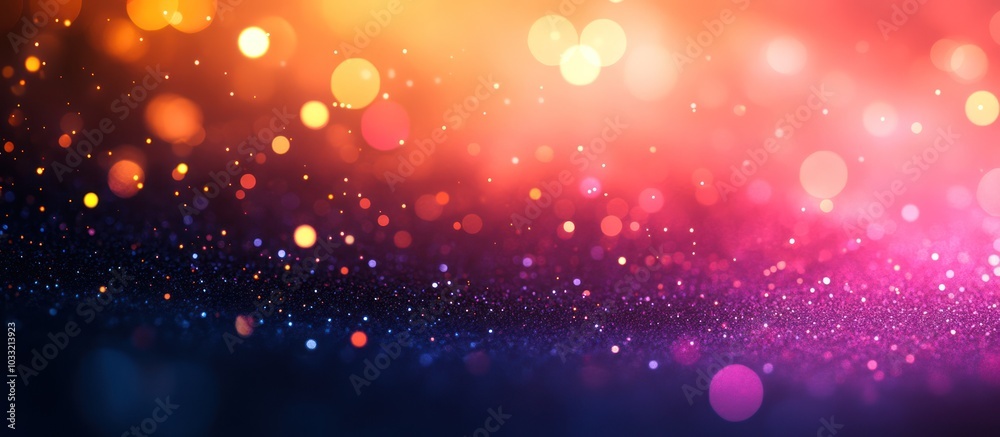 Fototapeta premium Abstract background with colorful bokeh and glitter.