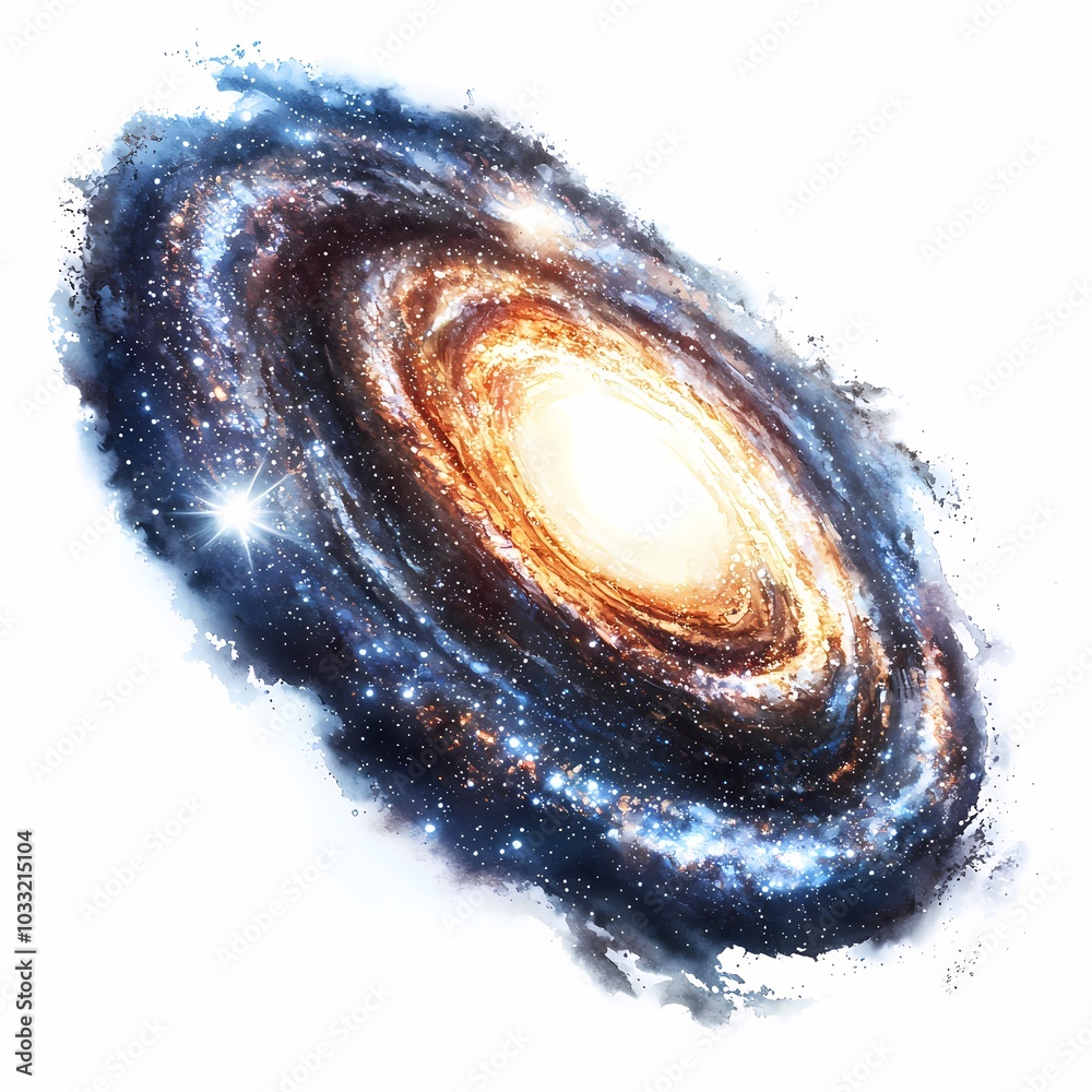 Fototapeta premium Abstract Watercolor Galaxy with Swirling Clouds