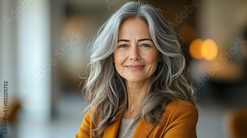 Realistic depiction of a 50-year-old woman showing trust with a warm smile and confident demeanor. Isolated on a clean background, highlighting reliability. Trusting, Reliable. High resolution