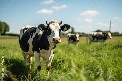 Field cow livestock grassland.