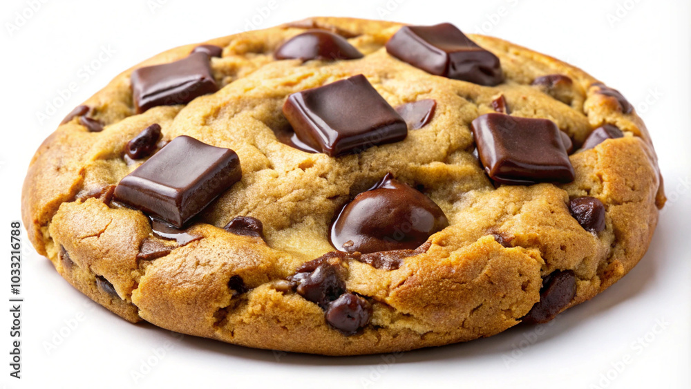 Gooey Chocolate Chip Cookie with Melting Chunks Tempting Indulgence on Golden Surface Gooey Chocolate Chip Cookie with Melting Chunks Tempting Indulgence on Golden Surface